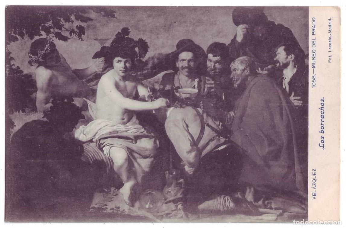 Postales: Madrid: Museo del Prado. Vel&aacute;zquez. Los Borrachos. Fot. Lacoste. No circulada (A&ntilde;os 10)