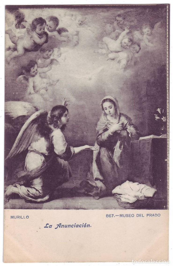 Postales: Madrid: Museo del Prado. Murillo. La Anunciaci&oacute;n. Fot. Lacoste. No circulada (A&ntilde;os 10)