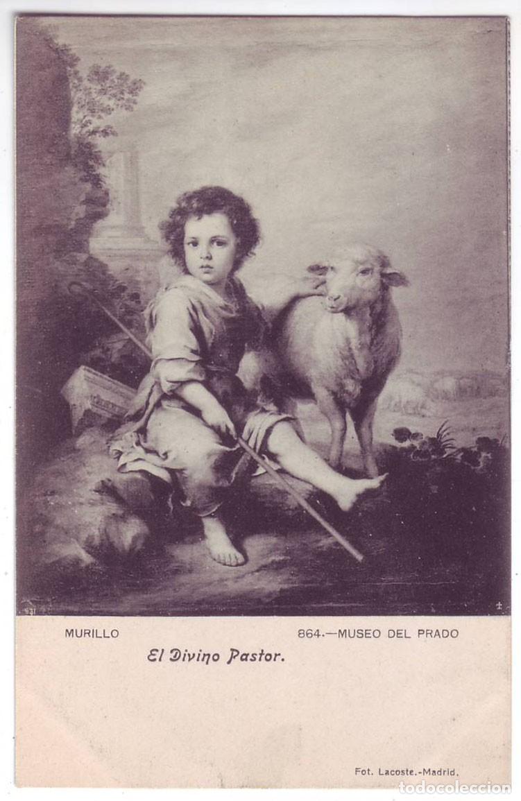 Postales: Madrid: Museo del Prado. Murillo. El Divino Pastor. Fot. Lacoste. No circulada (A&ntilde;os 10)