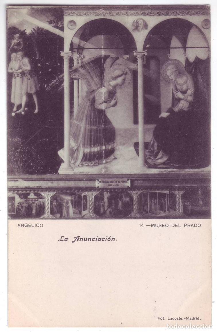 Postales: Madrid: Museo del Prado. Ang&eacute;lico. La Anunciaci&oacute;n. Fot. Lacoste. No circulada (A&ntilde;os 10)