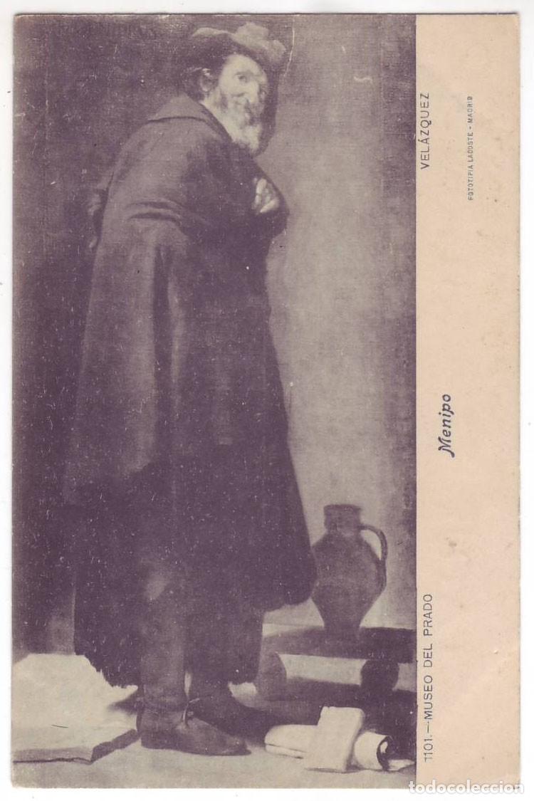 Postales: Madrid: Museo del Prado. Vel&aacute;zquez. Menipo. Fot. Lacoste. Sin dividir. No circulada (Anterior 1905)