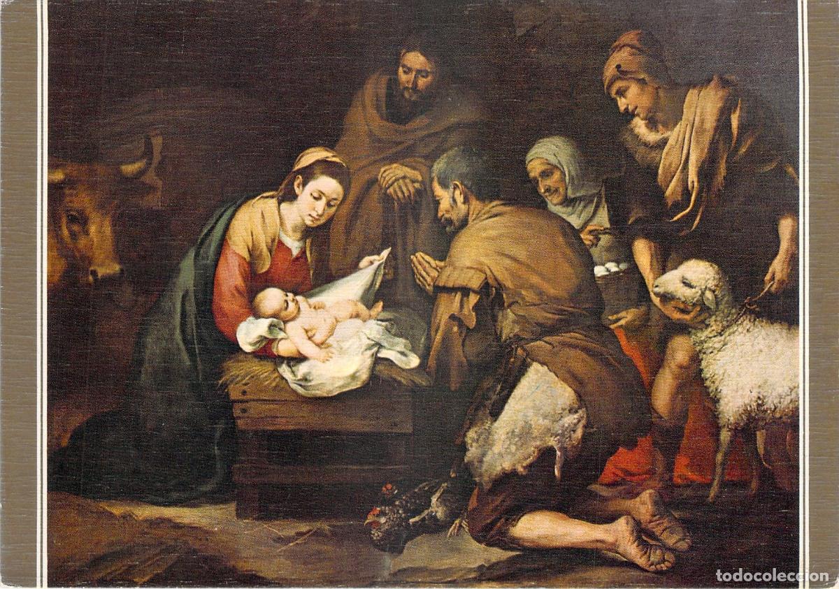 Postales: Postal de la Adoraci&oacute;n de los Pastores de Murillo en el Museo del Prado
