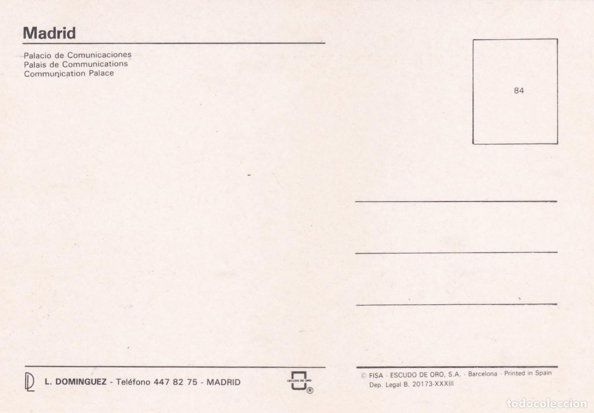 Postales: MADRID. PALACIO DE COMUNICACIONES (1990) - Foto 2