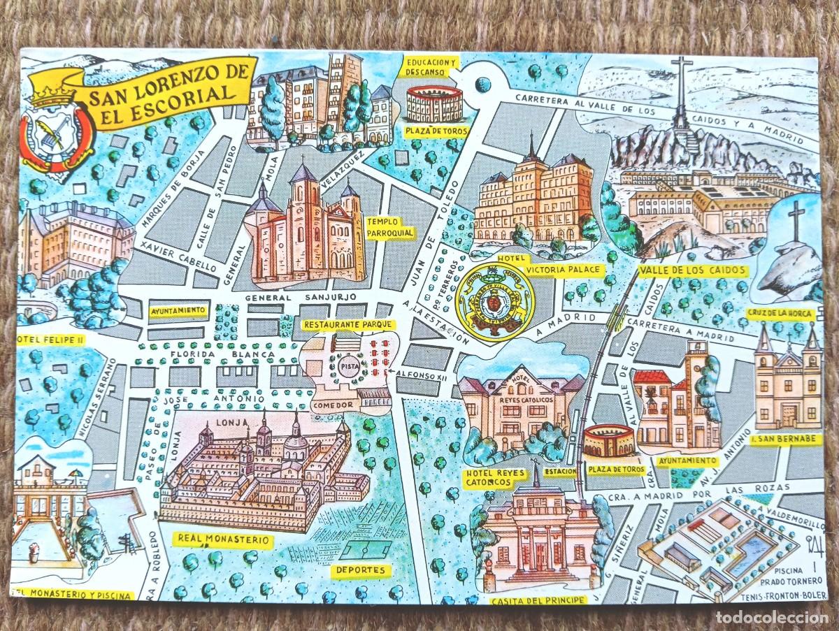Postales: SAN LORENZO DEL ESCORIAL - MADRID - PLANO - MAPA - ED. FRESMO