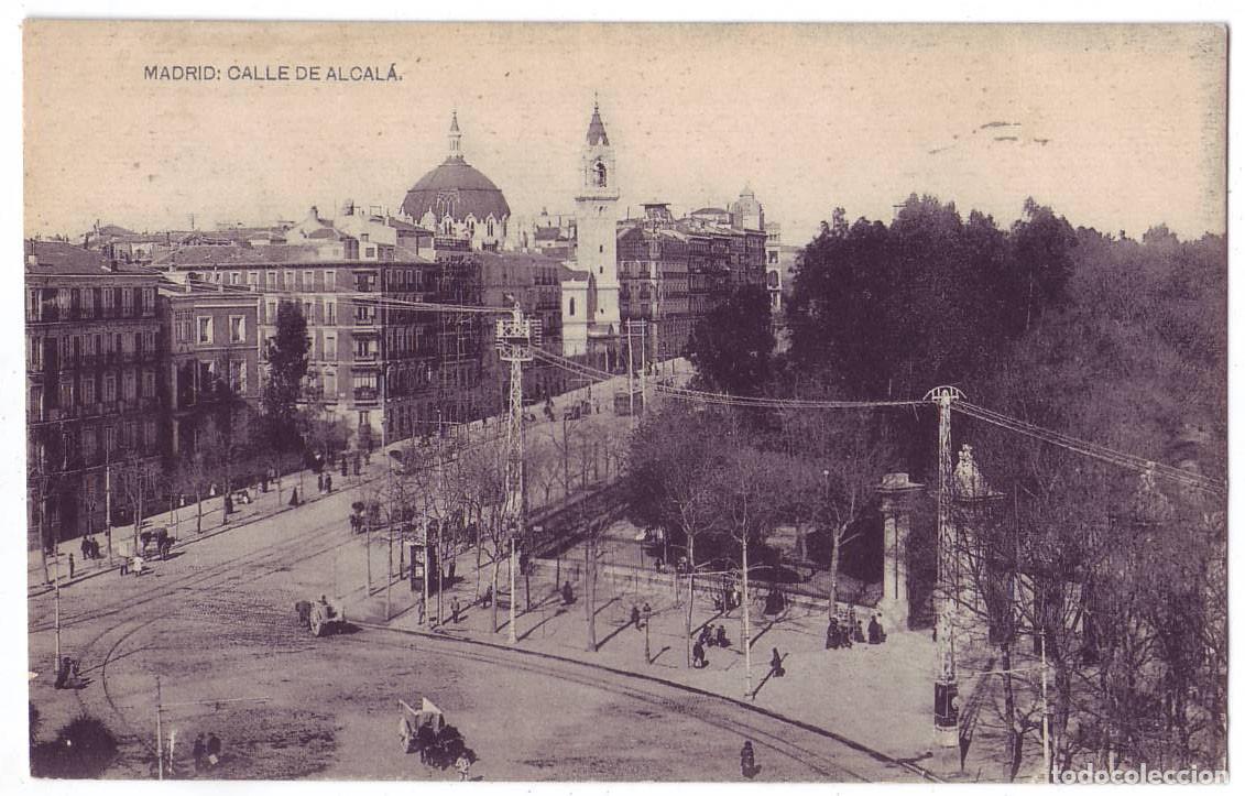 Postales: Madrid: Calle de Alcal&aacute;. Fototipia de Hauser y Menet. Circulada (A&ntilde;os 10)