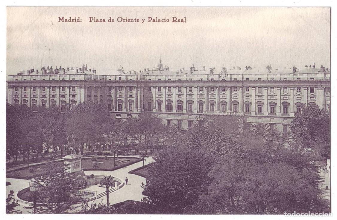 Postales: Madrid: Plaza de Oriente y Palacio Real. Fototipia de Hauser y Menet. No circulada (A&ntilde;os 10)