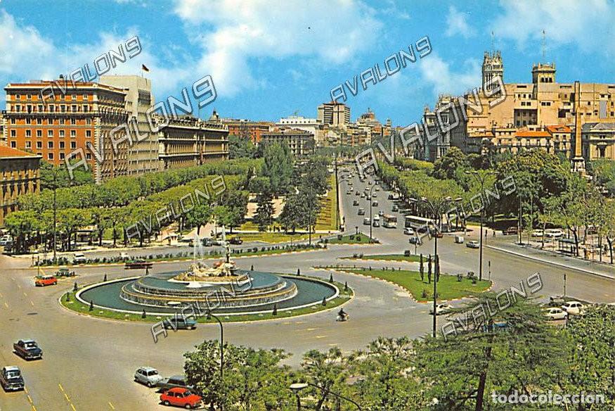 Postales: Pl. de C&aacute;novas del Castillo y Sal&oacute;n del Prado (Madrid) - Sin Circular, a&ntilde;os 60