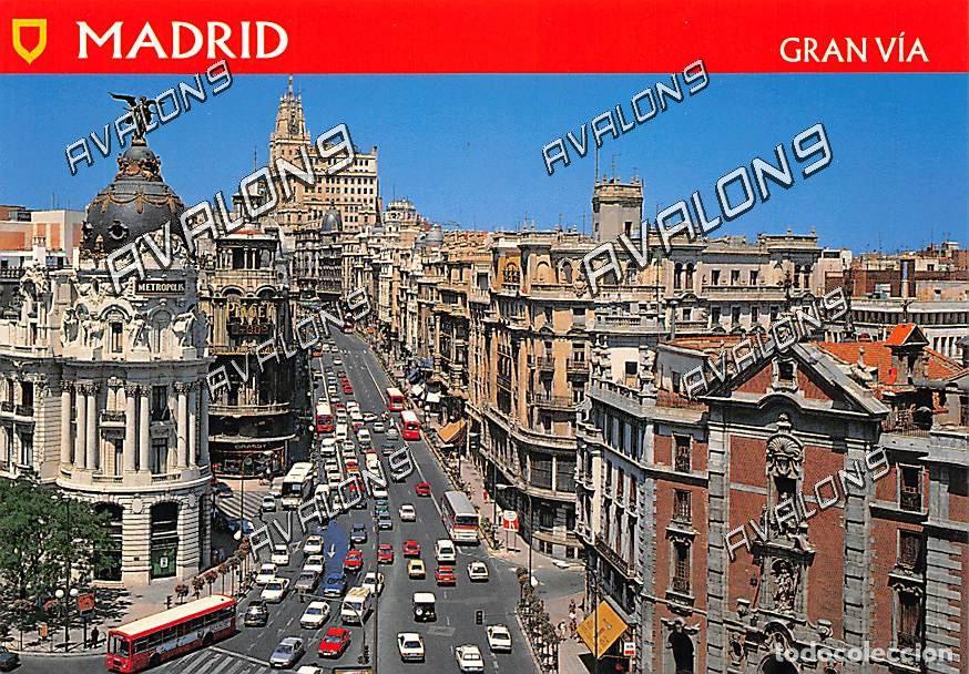 Postales: Gran V&iacute;a (Madrid) - Sin Circular - A&ntilde;os 90