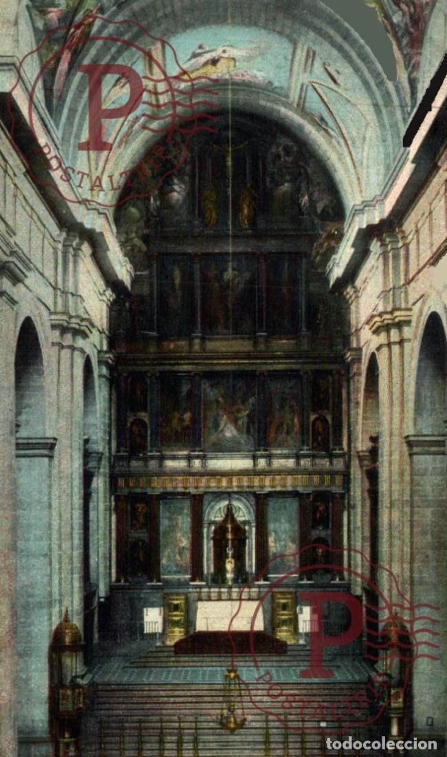 Postales: MADRID. RETABLO DEL ALTAR MAYOR BASILICA DEL MONASTERIO.