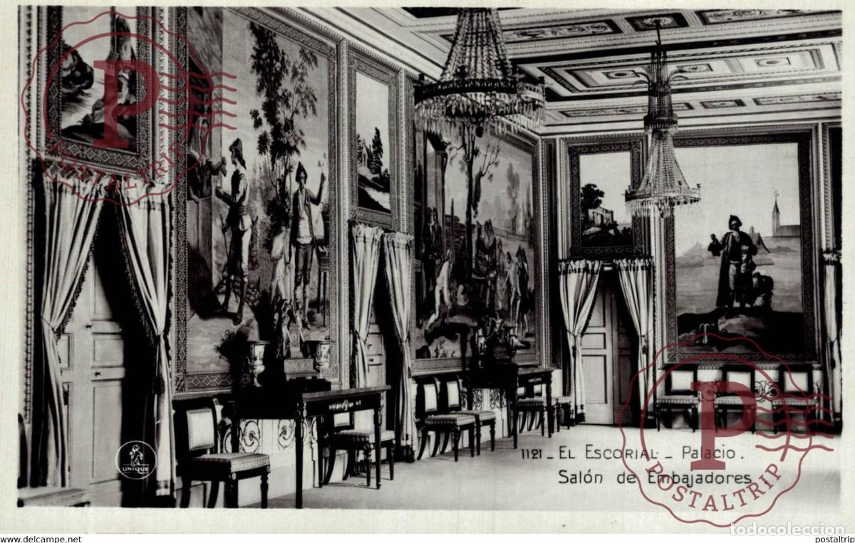 Postais: MADRID. EL ESCORIAL SAL&Oacute;N DE EMBAJADORES