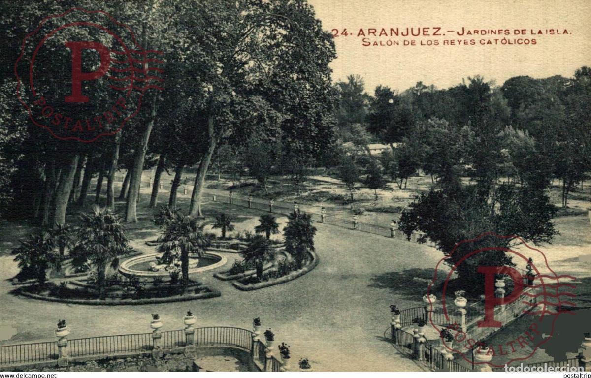 Postkarten: MADRID. ARANJUEZ JARDINES DE LA ISLA SALON DE LOS REYES CATOLICOS