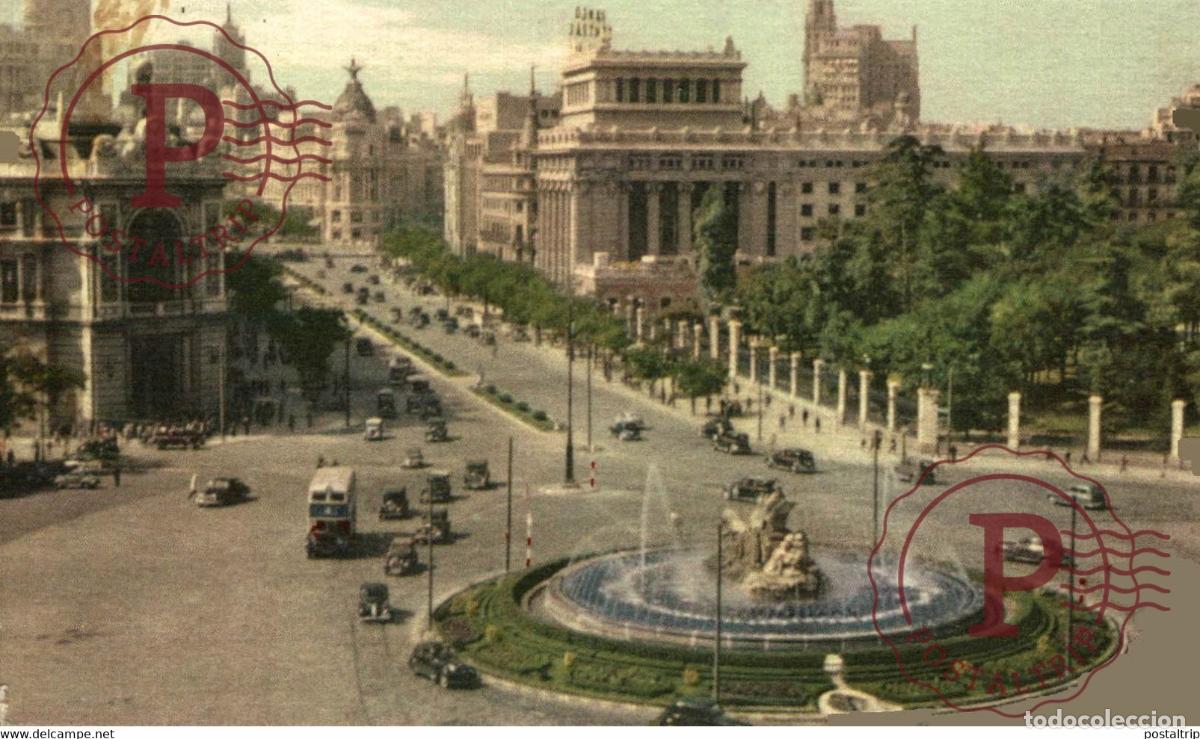 Postkarten: MADRID. LA CIBELES Y LA CALLE DE ALCALA