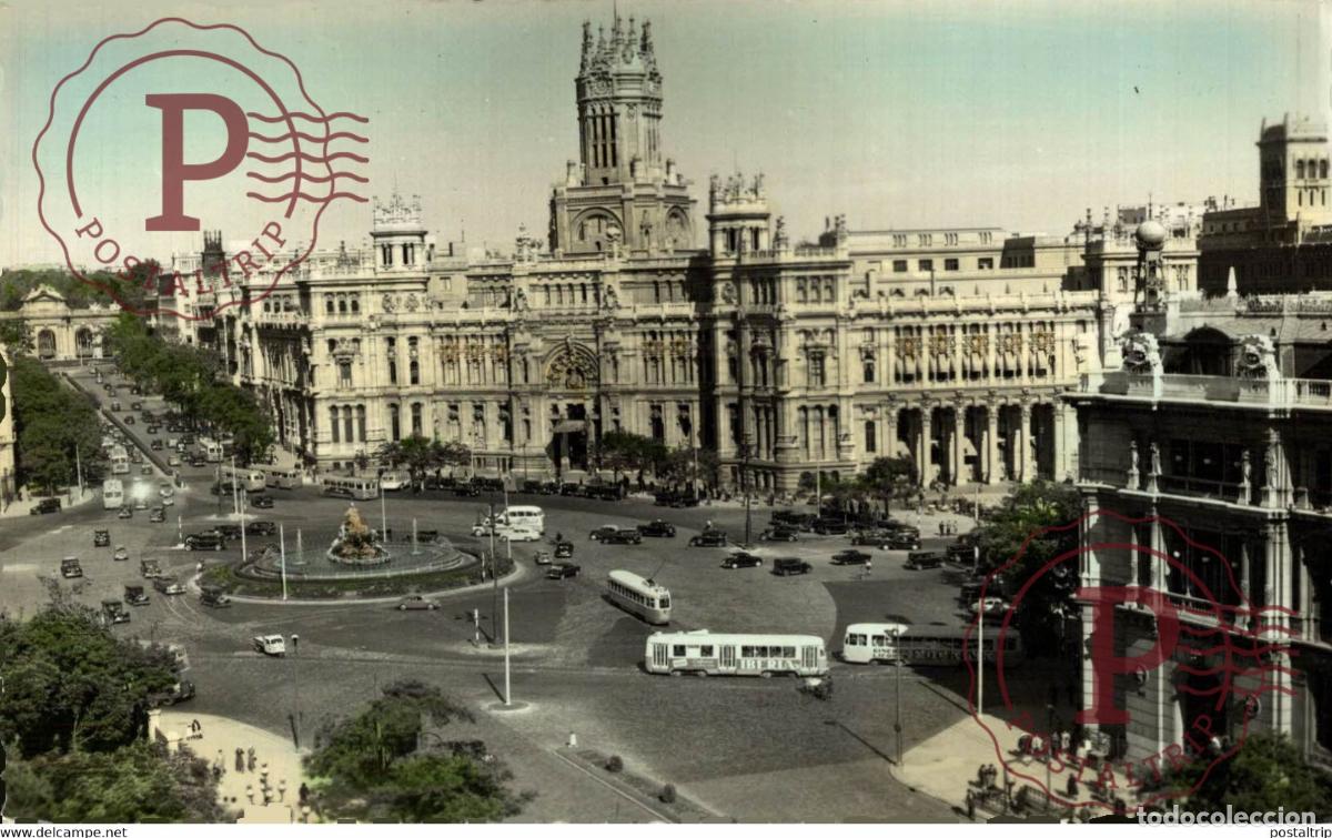 Postales: MADRID. PLAZA DE CIBELES Y PALACIO DE COMUNICACIONES