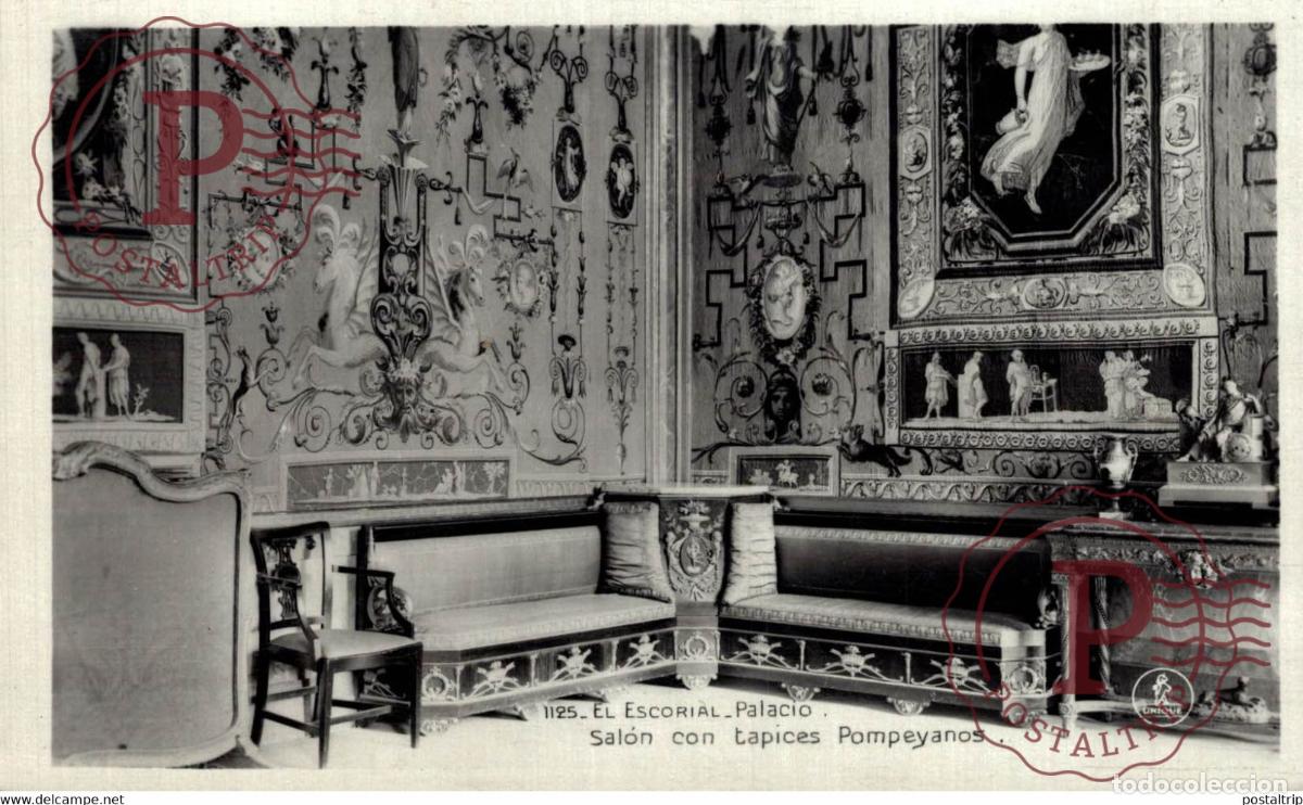 Postales: MADRID. EL ESCORIAL PALACIO SALON CON TAPICES POMPEYANOS
