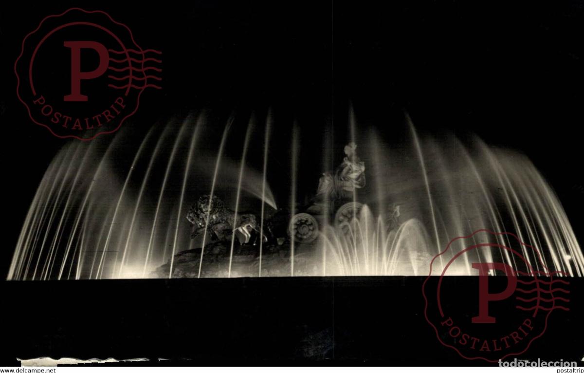 Postales: MADRID. ASPECTO NOCTURNO DE LA FUENTE DE LA CIBELES
