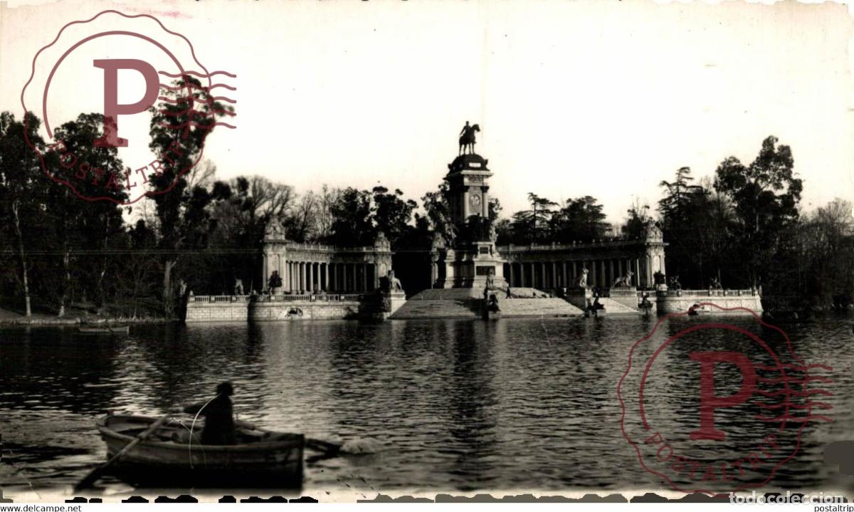 Postales: MADRID. ESTANQUE DEL RETIRO MONUMENTO A ALFONSO XII