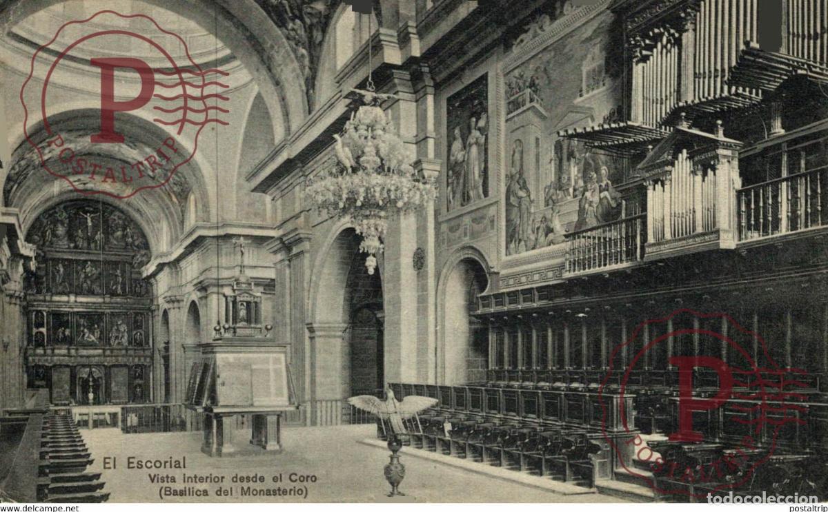Postales: MADRID. VISTA INTERIOR DESDE EL CORO