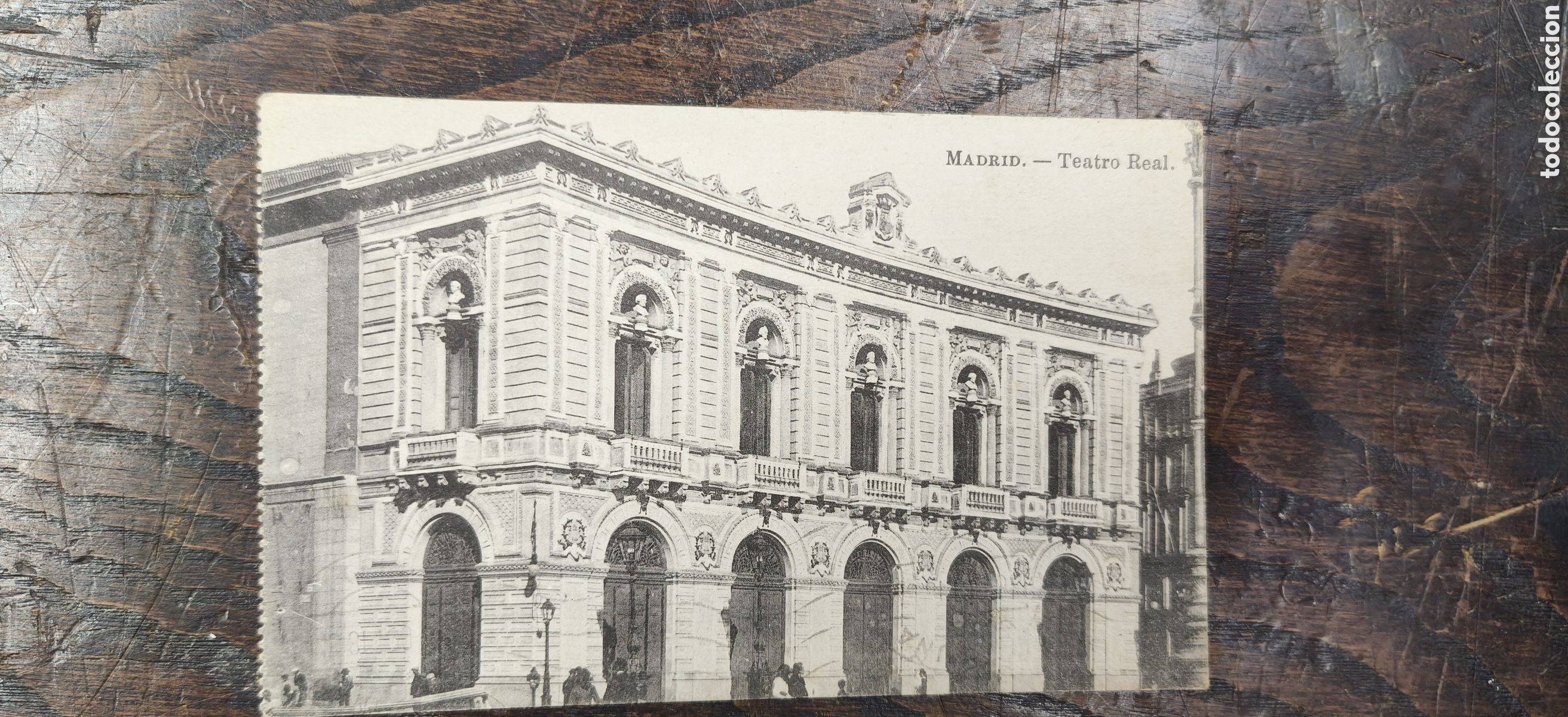 Postales: POSTAL MADRID - FACHADA DEL TEATRO REAL - FOTOTIPIA J. ROIG - FECHADA EN 1918 Y MATASELLOS ALCANCE