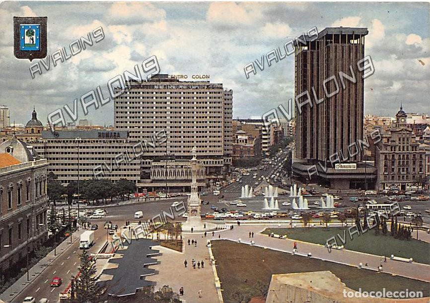 Postales: Plaza Col&oacute;n y Jardines del Descubrimiento (Madrid) - Sin Circular - A&ntilde;os 70