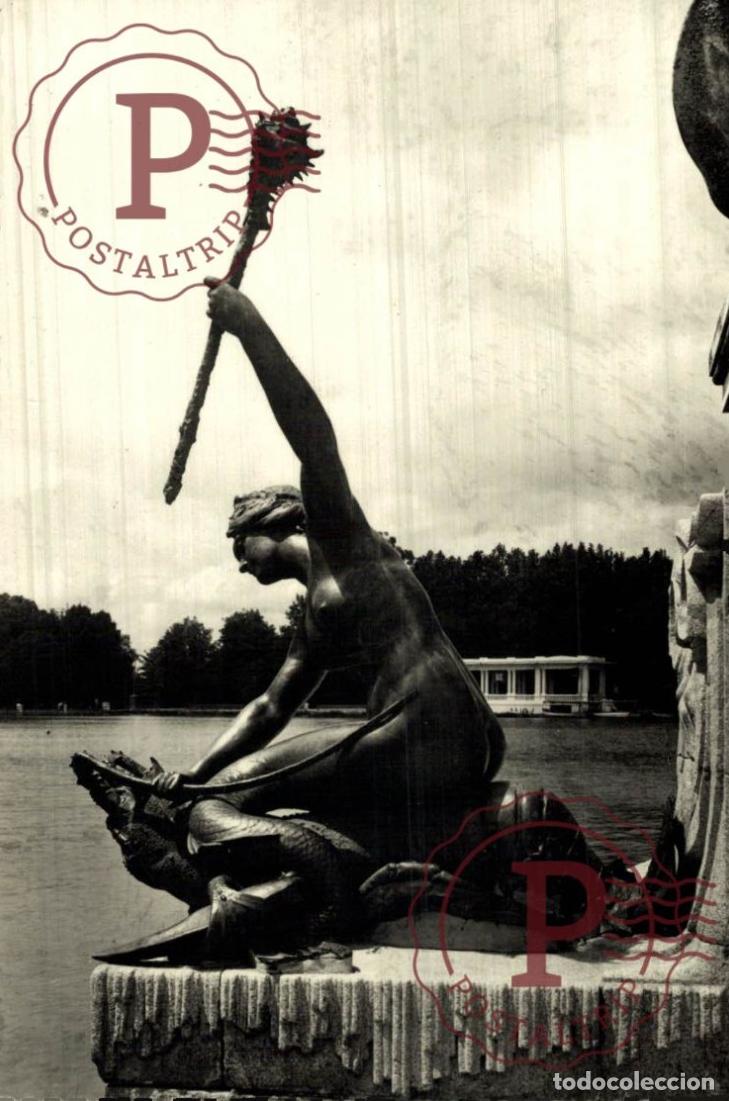 Postales: MADRID. PARQUE DEL RETIRO. MONUMENTO A ALFONSO XII. FRAGMENTO.