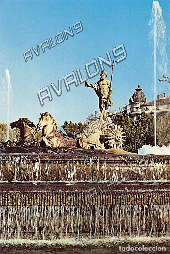 Postales: Fuente de Neptuno (Madrid) - Escrita