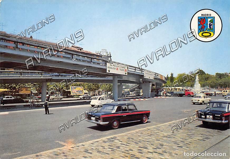 Postales: Pasos elevados de la Glorieta del Emperador Carlos V (Madrid) - Circulada con sello - 1968