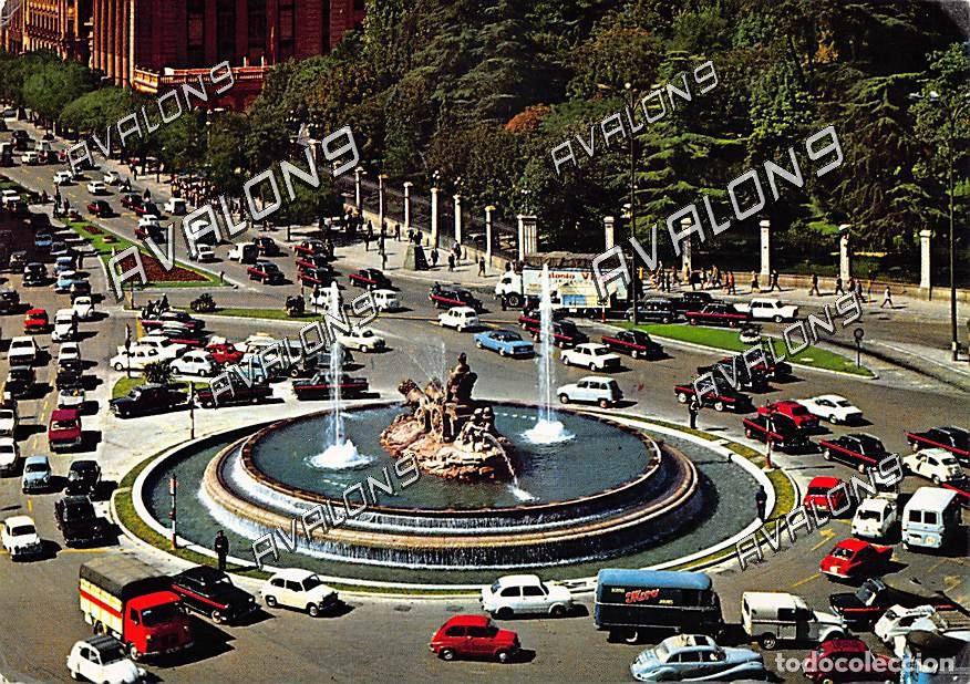 Postales: La Cibeles (Madrid) - Circulada con sello - A&ntilde;o 1971 - Con bastantes coches de la &eacute;poca