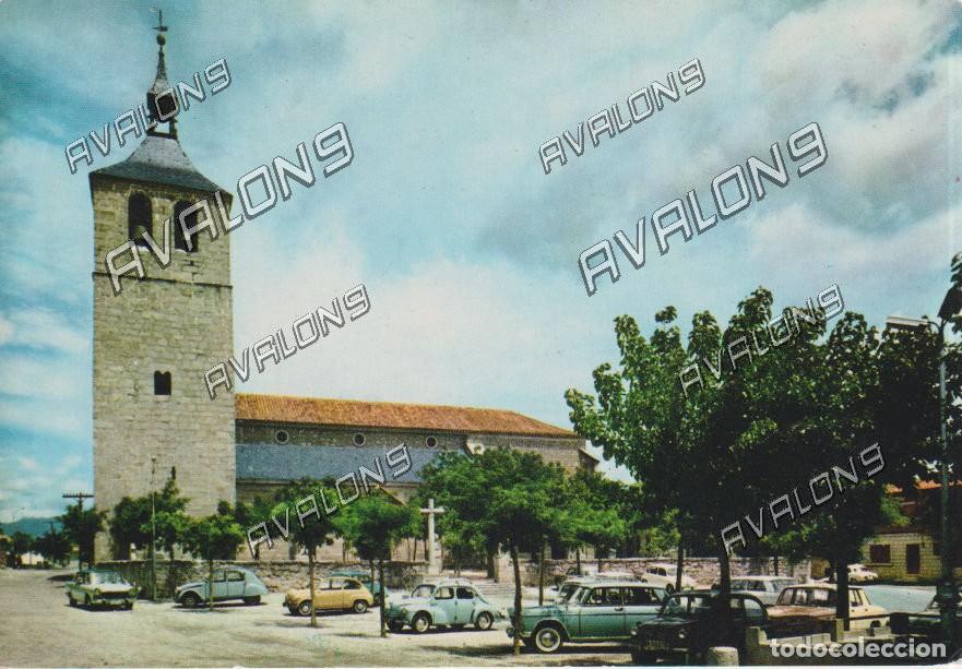 Postales: Iglesia parroquial de Galapagar (Madrid) - Escrita - 1966 / 1968 - Con coches de la &eacute;poca