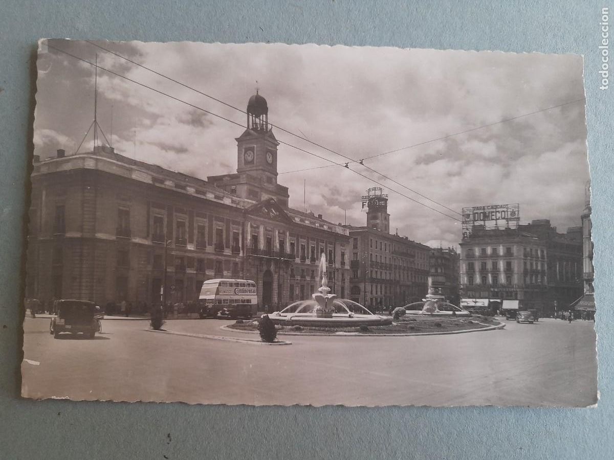 Postales: Postal madrid-50- puerta de sol, heliotipia artistica espa&ntilde;ola, a&ntilde;os 50 aprox
