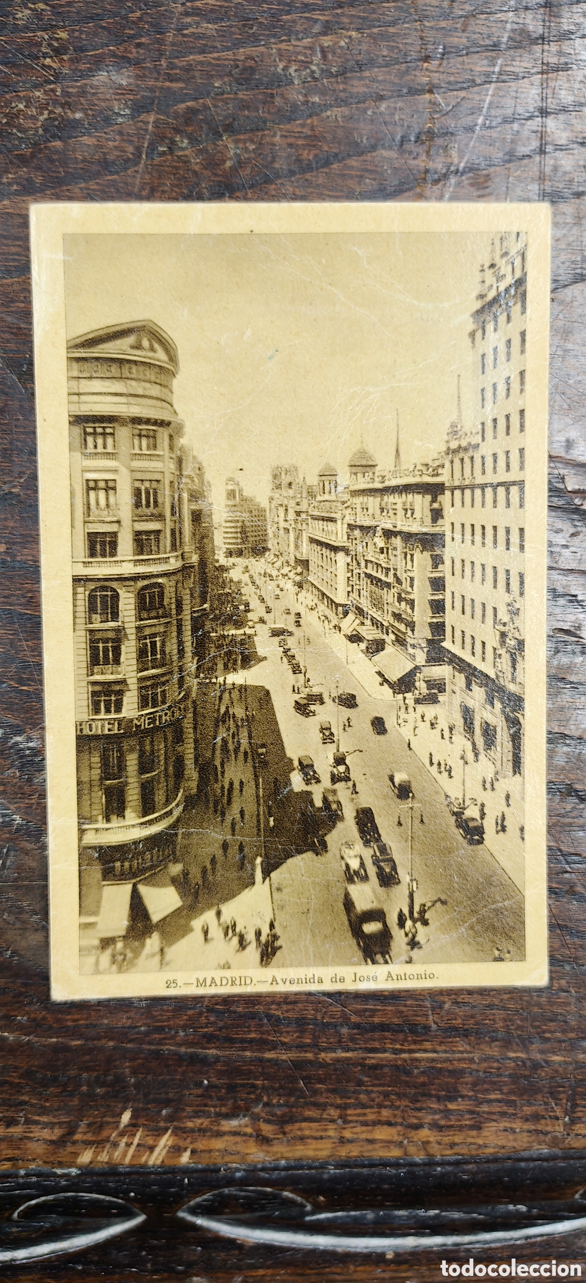 Postkarten: Postal Madrid. Gran V&iacute;a (Av. Jos&eacute; Antonio). Hotel Metropol. Circulada en 1954 a La Coru&ntilde;a.Sello 20ct