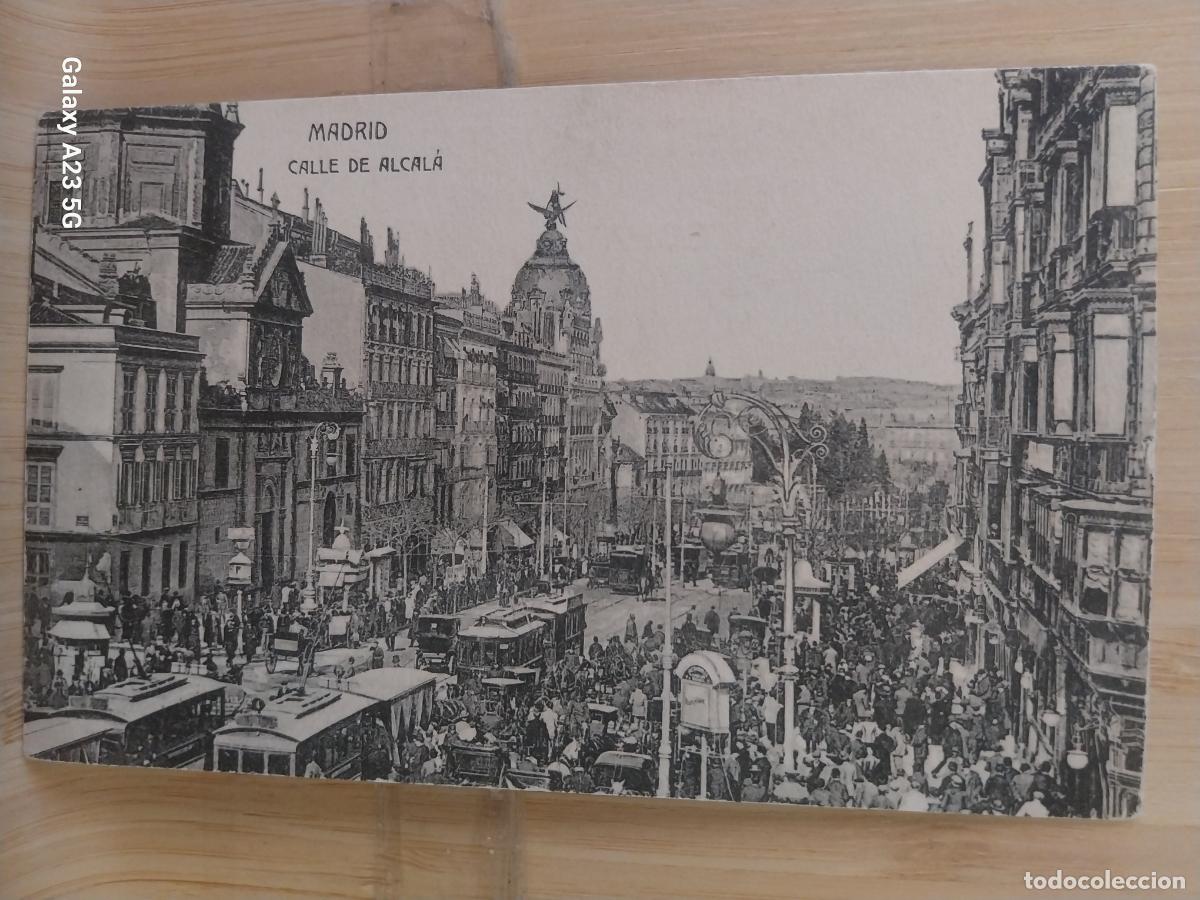 Postales: CALLE ALCALA MADRID ED UNION POSTAL UNIVERSAL SC ORIGINAL CARRETAS COCHES CLASICOS TRANVIAS