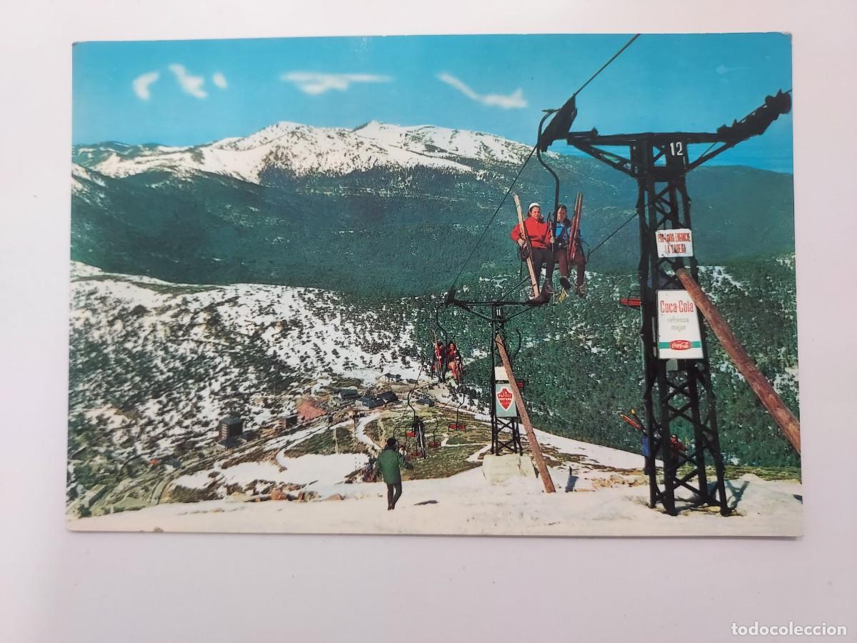 Postales: POSTAL PUERTO DE NAVACERRADA PICO LOS COGORROS HOTEL AVIACION TELESILLA. 1966. ESCRITA. MADRID