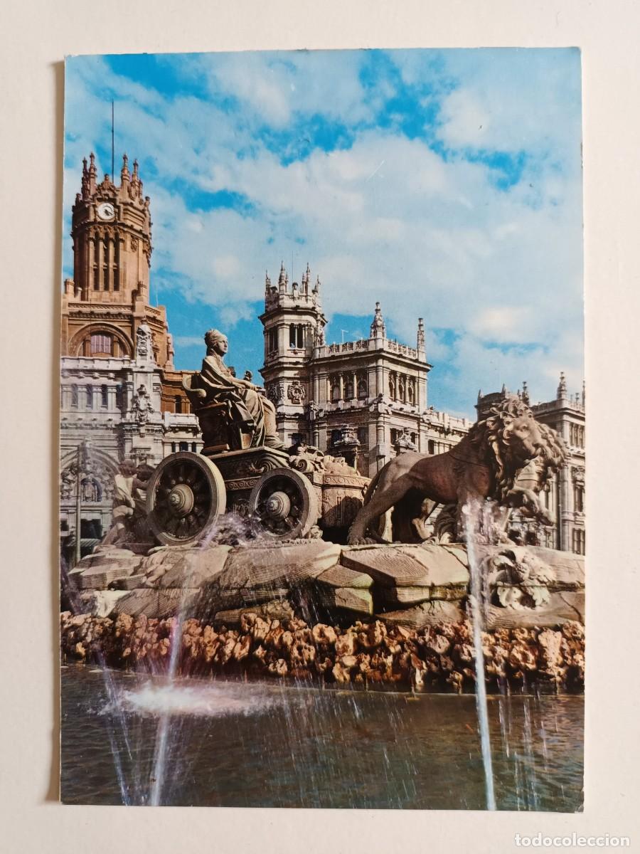 Postales: MADRID. CIBELES Y EL PALACIO DE COMUNICACIONES (1966) - FRANQUEO