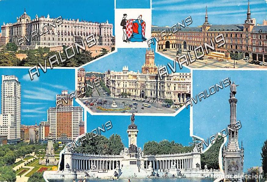 Postales: 6 Vistas diversas (Madrid) - Circulada con sello - 1963