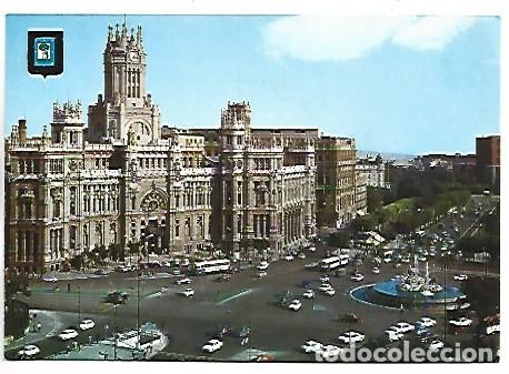 Postales: LA CIBELES, PALACIO DE COMUNICACIONES Y PASEO DEL PRADO.- MADRID