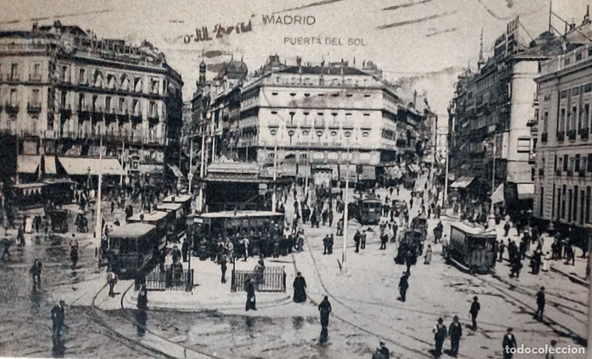 Postales: Madrid &ndash; Puerta del Sol &ndash; Cromolitograf&iacute;a alemana &ndash; 1903 &ndash; Circulada