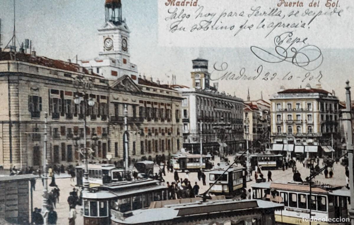 Postales: Madrid &ndash; Puerta del Sol &ndash; Fotocromo alem&aacute;n Purger n&ordm; 2825 &ndash; 1901 &ndash; Circulada