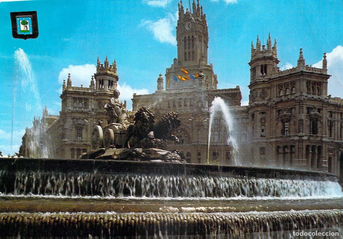 Postales: Postal de Madrid, Plaza de Cibeles y Palacio de Comunicaciones