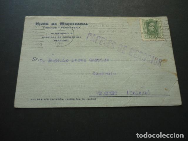 Cartoline: MADRID HIJOS DE MENDIZABAL HIERROS Y FERRETERIA POSTAL
