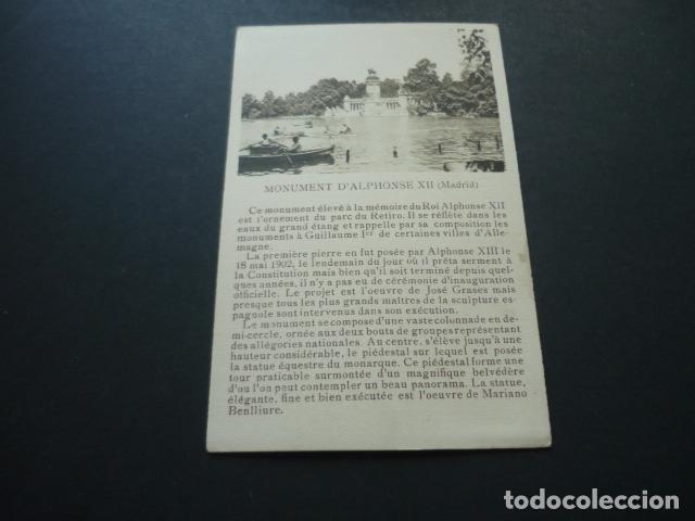 Postkarten: MADRID RETIRO MONUMENTO DE ALFONSO XII POSTAL CON PUBLICIDAD ALMACENES SANTA BARBARA