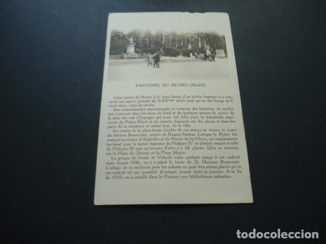 Postais: MADRID PARTERRE DEL RETIRO POSTAL CON PUBLICIDAD ALMACENES SANTA BARBARA