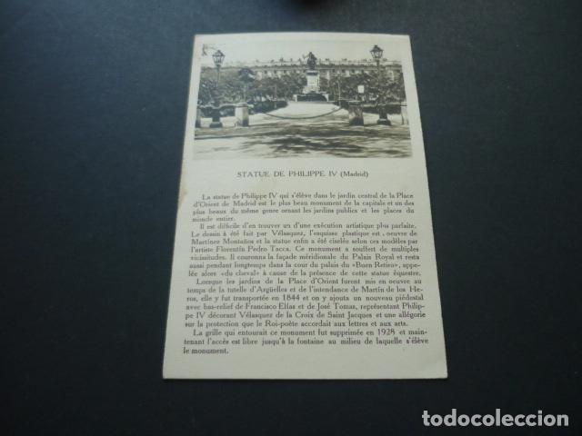 Postais: MADRID ESTATUA DE FELIPE IV POSTAL CON PUBLICIDAD ALMACENES SANTA BARBARA