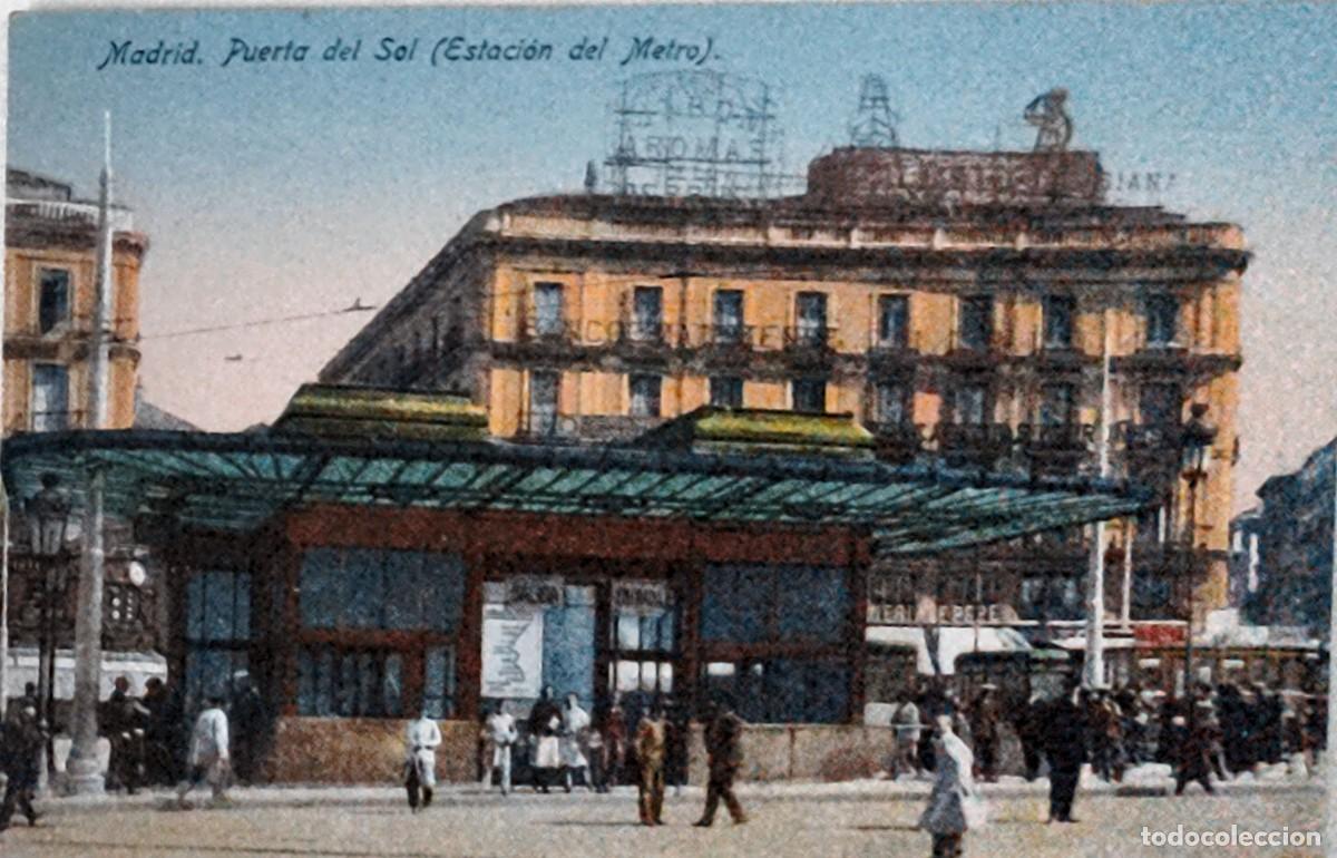 Postales: Postal antigua Madrid Puerta del Sol &ndash; Estaci&oacute;n del Metro