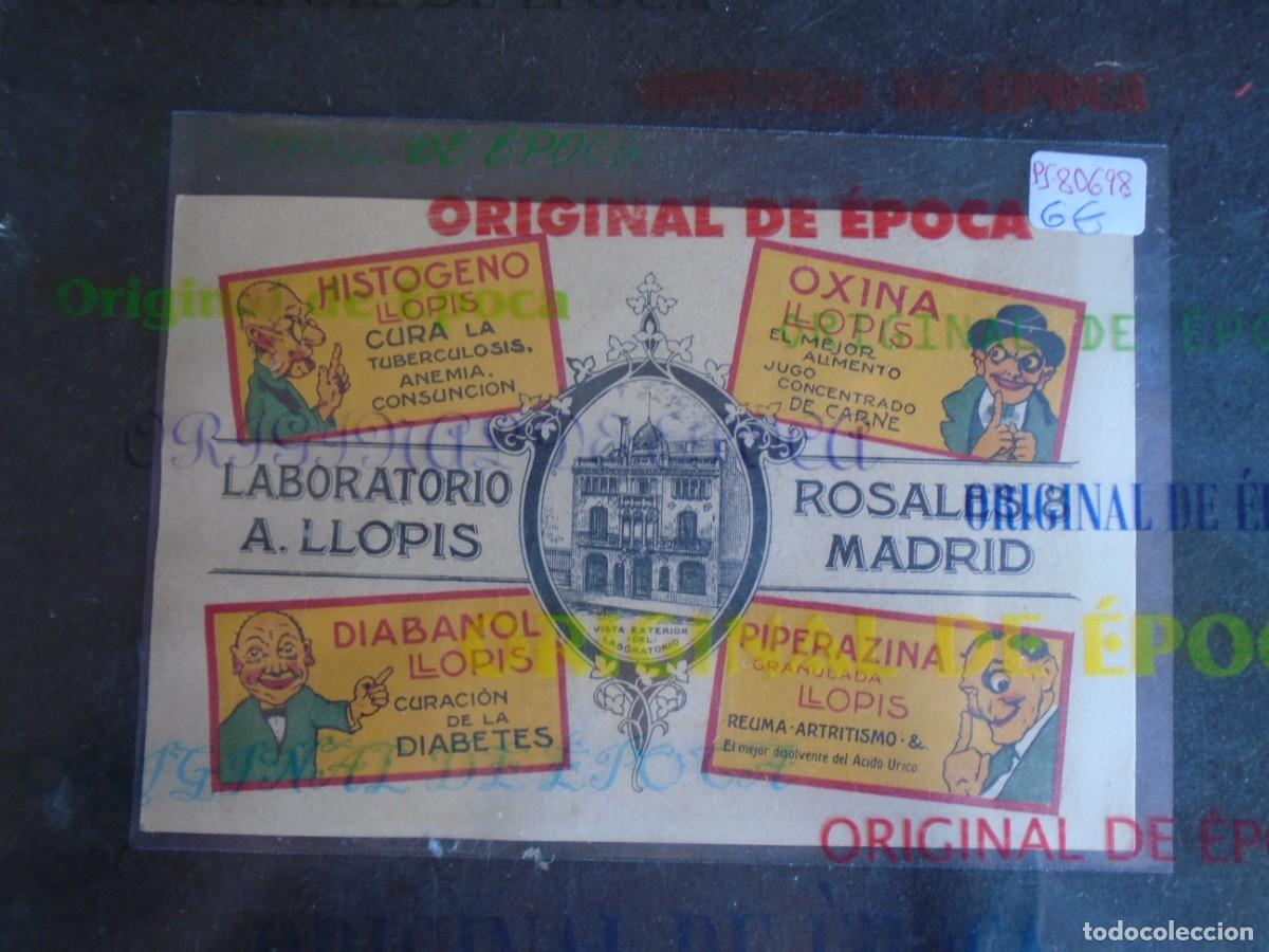 Postales: (PS-80698)POSTAL DE MADRID-LABORATORIO A.LLOPIS