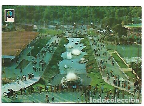 Postales: PASEO DE LAS FUENTES, ATARDECER.- PARQUE DE ATRACCIONES, CASA DE CAMPO.- MADRID