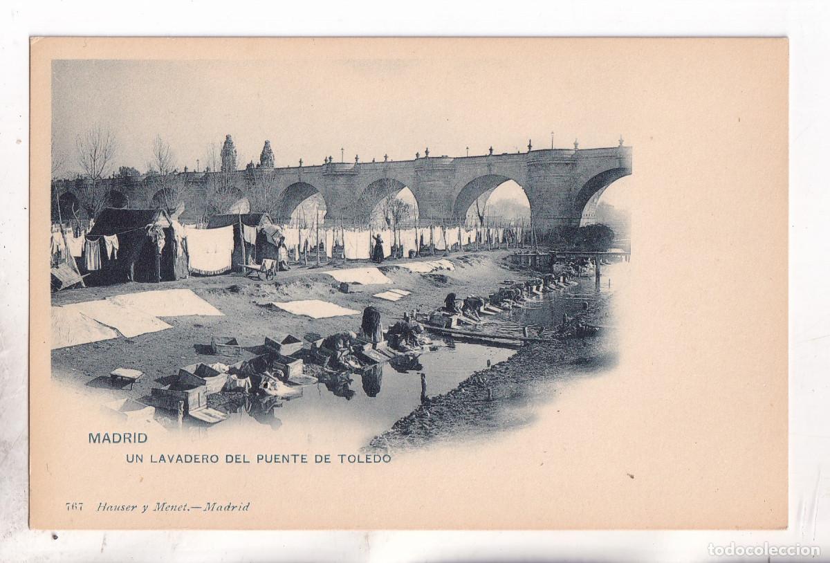 Postales: POSTAL. MADRID. UN LAVADERO DEL PUENTE DE TOLEDO. HAUSER Y MENET