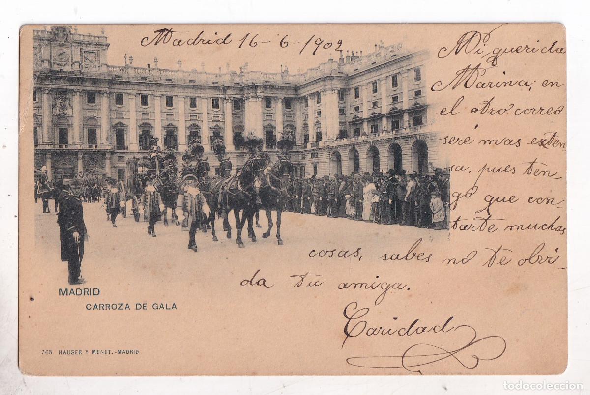 Postales: POSTAL. MADRID. CARROZA DE GALA. CIRCULADA CON SELLO EN 1902. HAUSER Y MENET