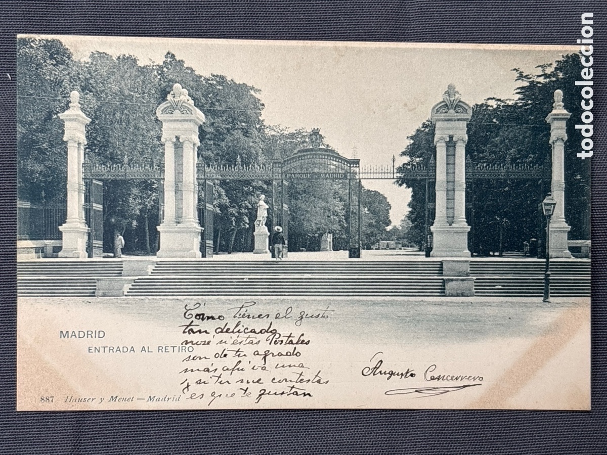 Cartoline: Madrid ENTRADA AL RETIRO 887 Hauser y Menet, circa 1900