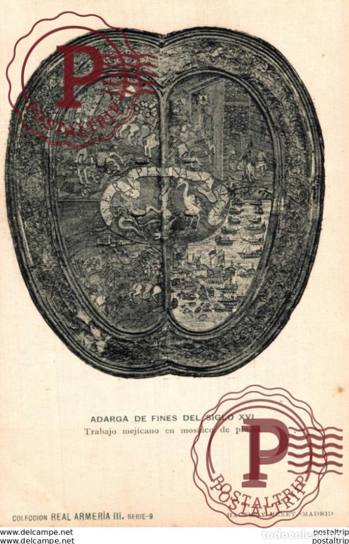 Postales: Madrid - Real Armer&iacute;a, Adarga de fines del siglo XVI. Espa&ntilde;aSpain