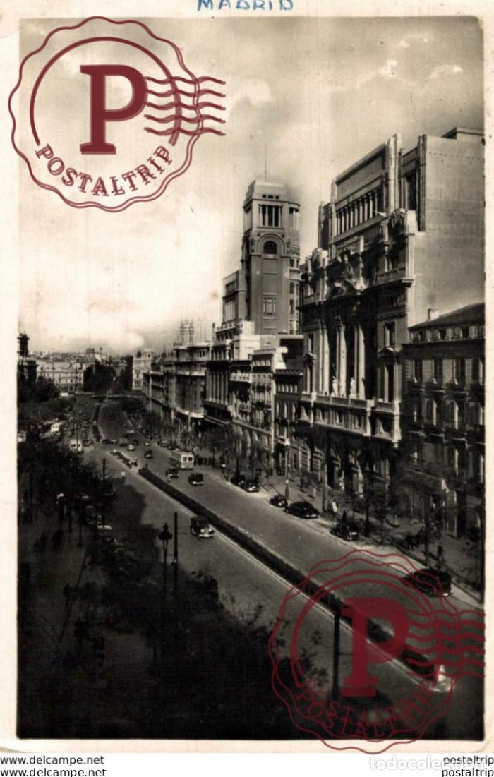 Postales: Madrid - Calle de Alcal&aacute; y Bellas Artes. Espa&ntilde;aSpain